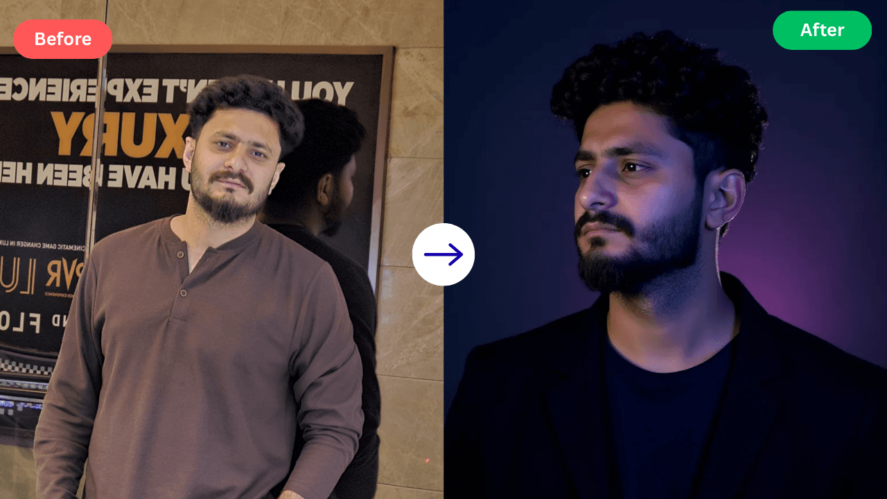 Before and After AI Photo Enhancement